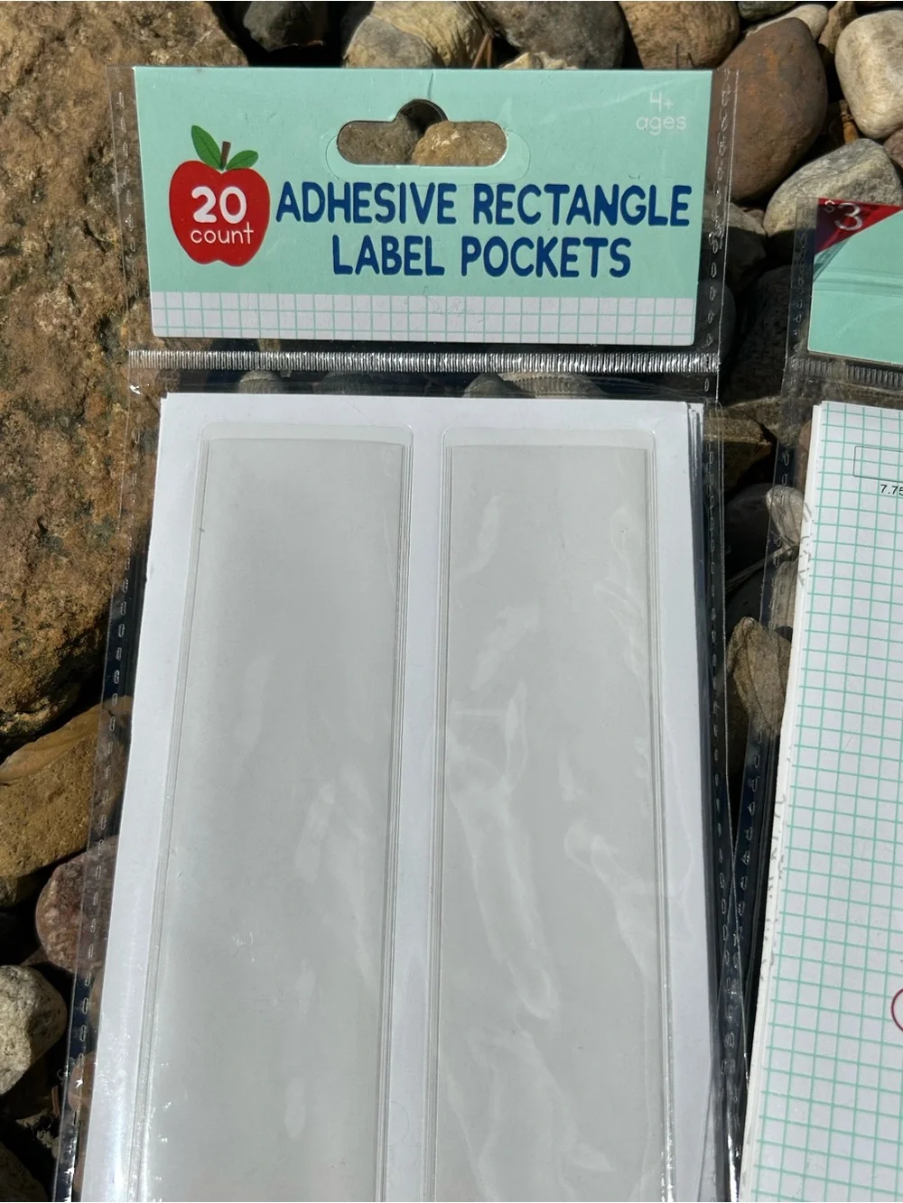 Target Bullseye Playground Clear Adhesive Label Pockets 20 Count - Set of 3  NEW